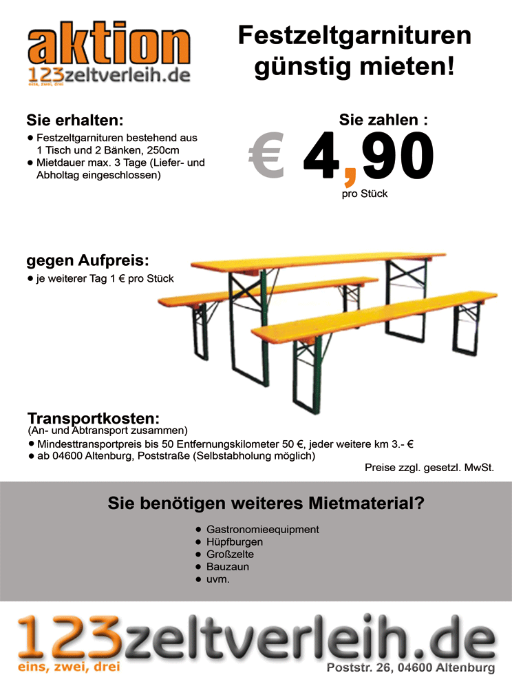 Aktion Zeltgarnitur